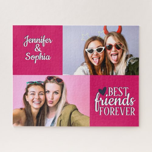 Best Friend forever two pictures template modern Jigsaw Puzzle