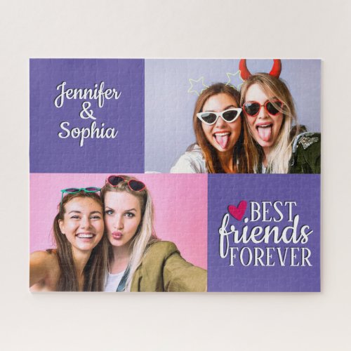 Best Friend forever two pictures template modern Jigsaw Puzzle