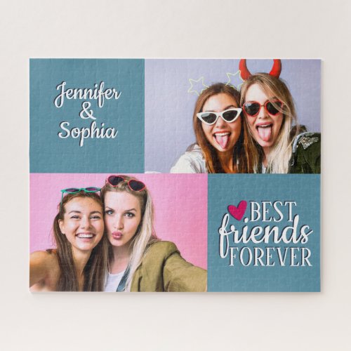 Best Friend forever two pictures template modern Jigsaw Puzzle