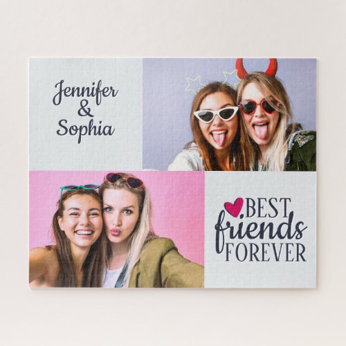 Best Friend forever two pictures template modern Jigsaw Puzzle