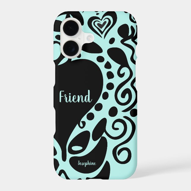 Best Friend | "Friend" Half | Trendy Pattern Iphone Case (Back)