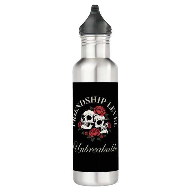 Best Friend, Friendship Level: Unbreakable, friend Stainless Steel Water Bottle (Right)