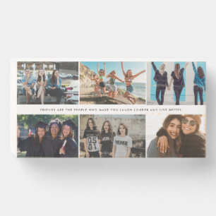 Best Friend Friendship Quote Photo Collage Wooden Box Sign
