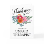 Best Friend Funny Floral Thank You Holiday Card Best Friend Funny Floral Thank You Holiday Card