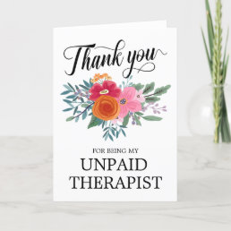 Best Friend Funny Floral Thank You Holiday Card