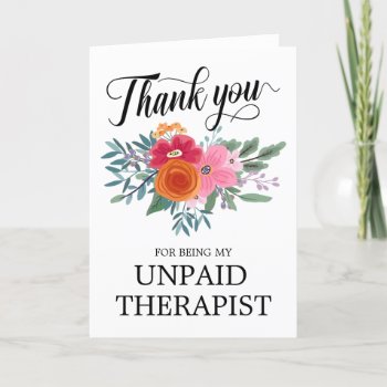 Best Friend Funny Floral Thank You Holiday Card by Paperpaperpaper at Zazzle