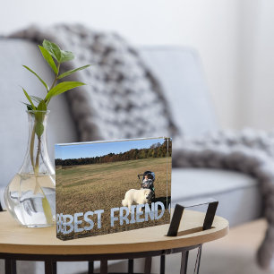 Best friend glitter dog photo block