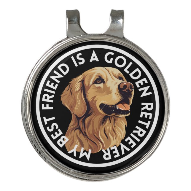 Best Friend Golden Retriever Golf Hat Clip (Front)