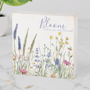 Best Friend Graduation Wildflower Botanical Floral Wooden Box Sign
