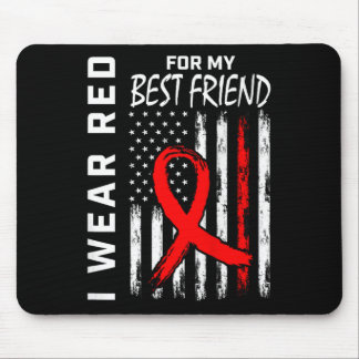 Best Friend Heart Disease Awareness Flag Graphic O Mouse Pad