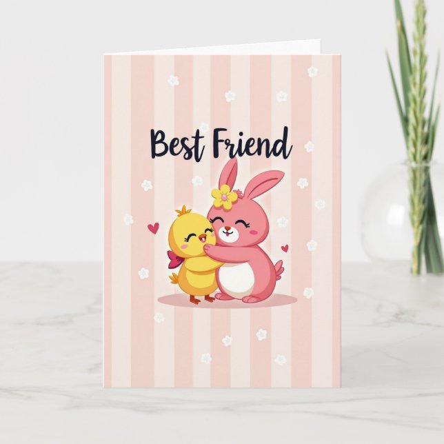 Best Friend Hugs Greeting Card (Front)