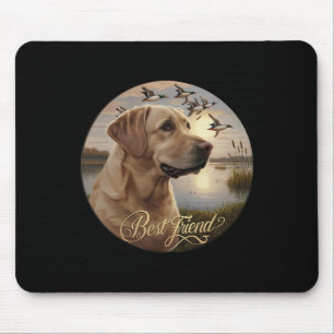 Best Friend Hunting Yellow Labrador Dog With Ducks Mouse Pad