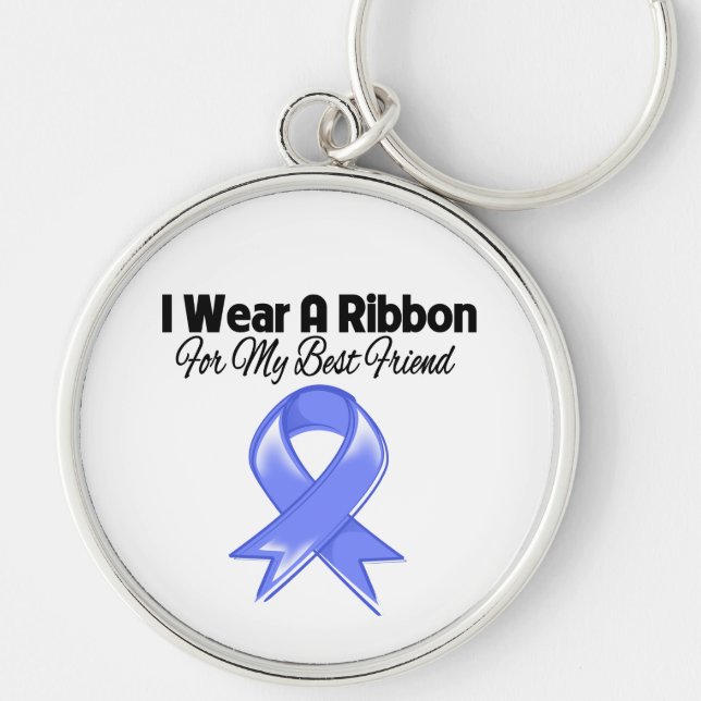 Best Friend - I Wear Periwinkle Ribbon Keychain (Front)