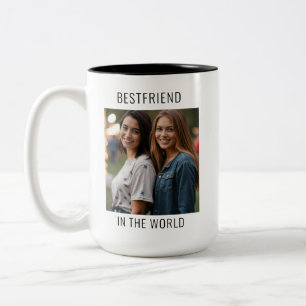 Best Friend in the World Custom Photo Two-Tone Coffee Mug
