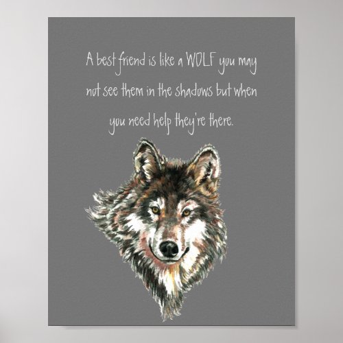 Best Friend Inspirational Quote Wolf Wolves  Post Poster