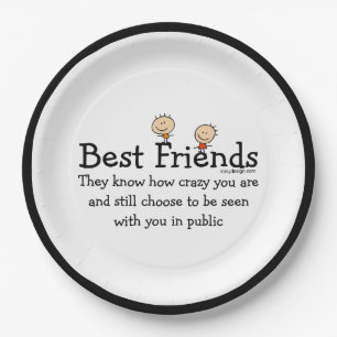 Best Friend Knows Cute Funny Paper Plates