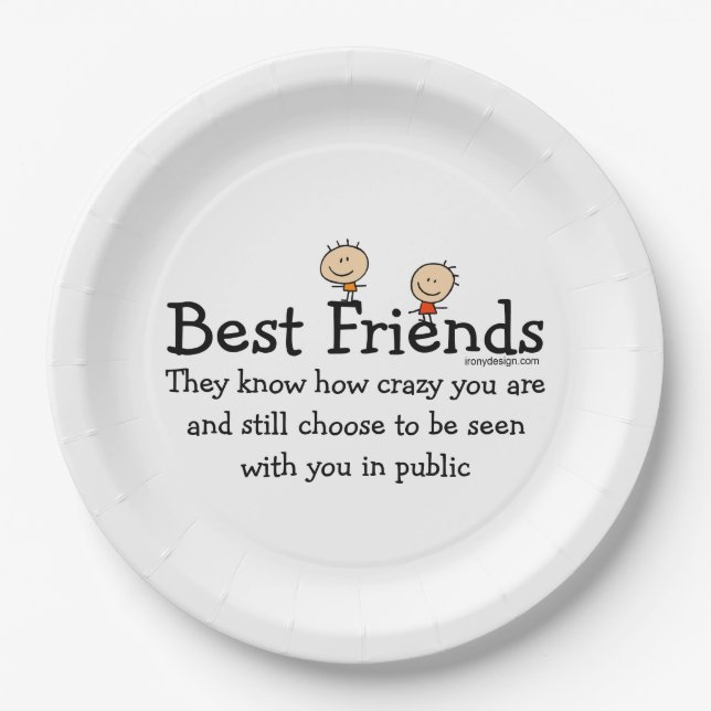 Best Friend Knows Cute Paper Plates (Front)