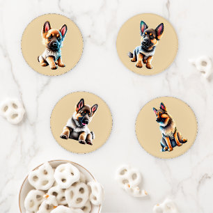 Best Friend Life Stages German Shepherd Fun & Cute Coaster Set
