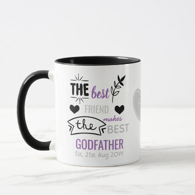Best Friend Makes Godfather Christening Baptism Mug (Left)