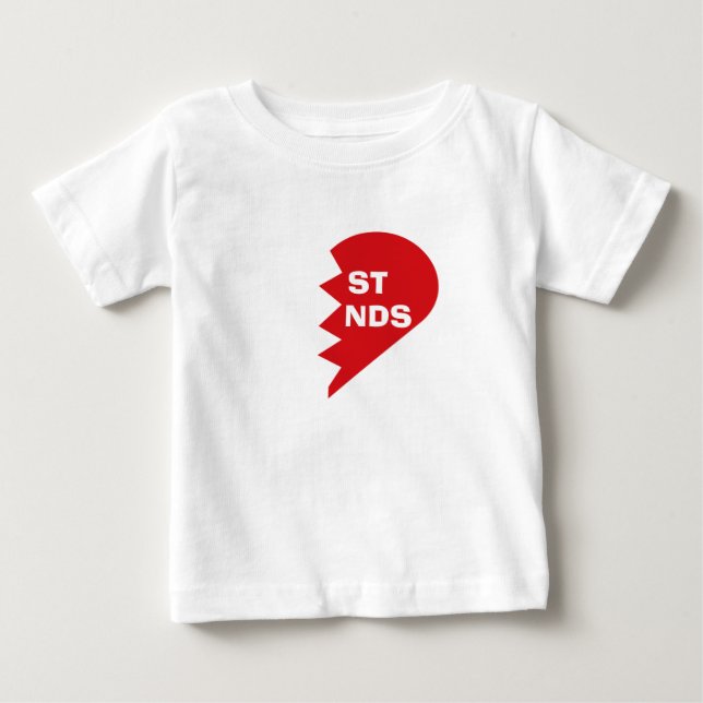 Best friend matching heart set of two baby T-Shirt (Front)