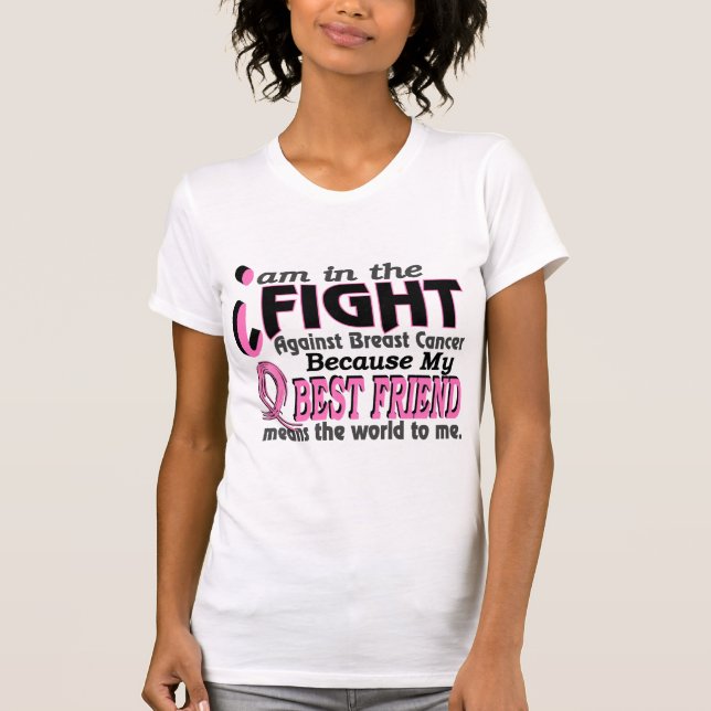 Best Friend Means The World To Me Breast Cancer T-Shirt (Front)