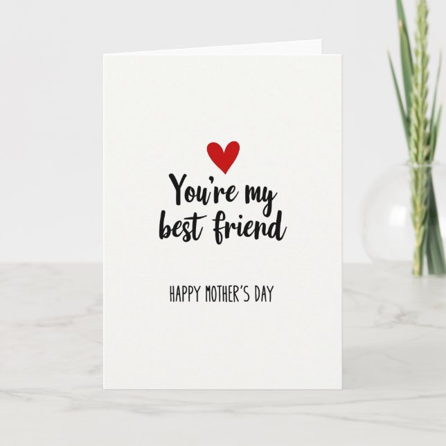 Best Friend Mothers Day Heart Card (Front)