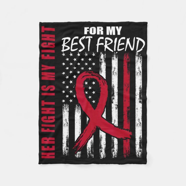 Best Friend Multiple Myeloma Awareness American Fl Fleece Blanket (Front)