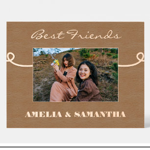 Best Friend Name Personalized wooden picture frame Engraved Frames