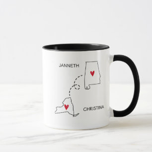 Best Friend Never Too Far Long Distance Friend Mug