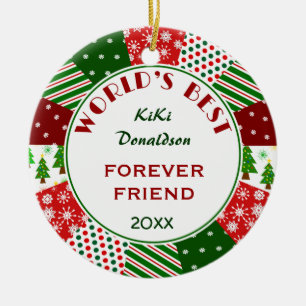 BEST FRIEND or Any Person Christmas Gift Ceramic Ornament