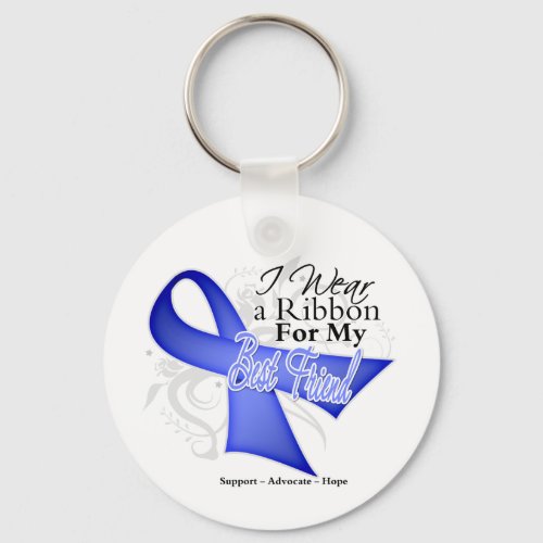 Best Friend Periwinkle Ribbon _ Stomach Cancer Keychain