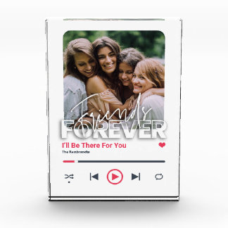 Best Friend Personalized Song Glass Art Cover Photo Block