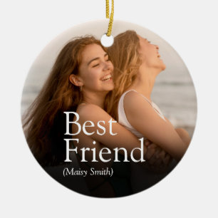 Best Friend Photo BFF Bestie Definition Modern Ceramic Ornament