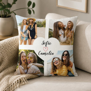 Best Friend photo colage  Throw Pillow