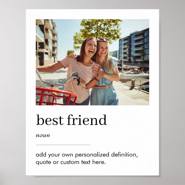 Best Friend Photo Dictionary Definition Poster (Front)