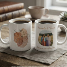 Best Friend Photo Gift with Watercolor Floral Art