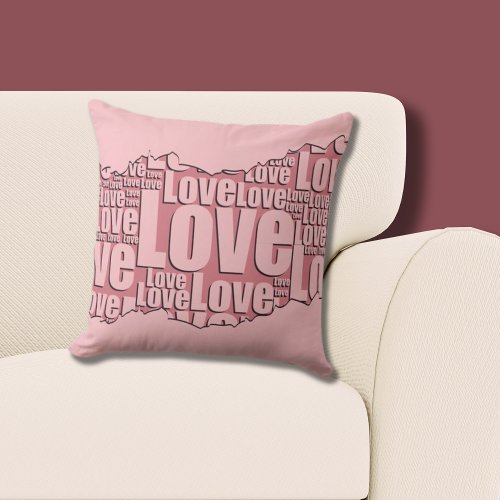 Best Friend Pink Love Typography Pattern  Throw Pillow