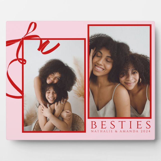 Best Friend Pink Photo Plaque (Front)