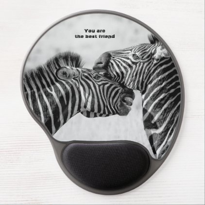 Best friend quote with Zebras Gel Mouse Pad