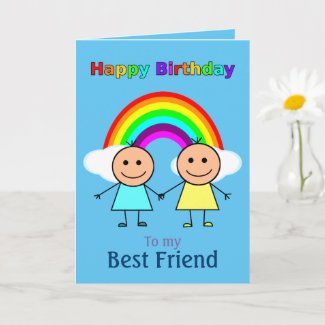 Best Friend Rainbow Personalized Birthday Card