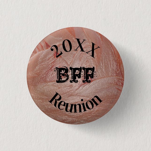 Best Friend Reunion Girly Pastel Pink Girl Event Button (Front)