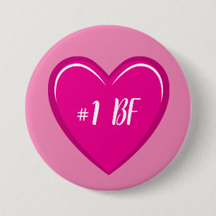 Best Friend Simple Pink Heart Graphic Button