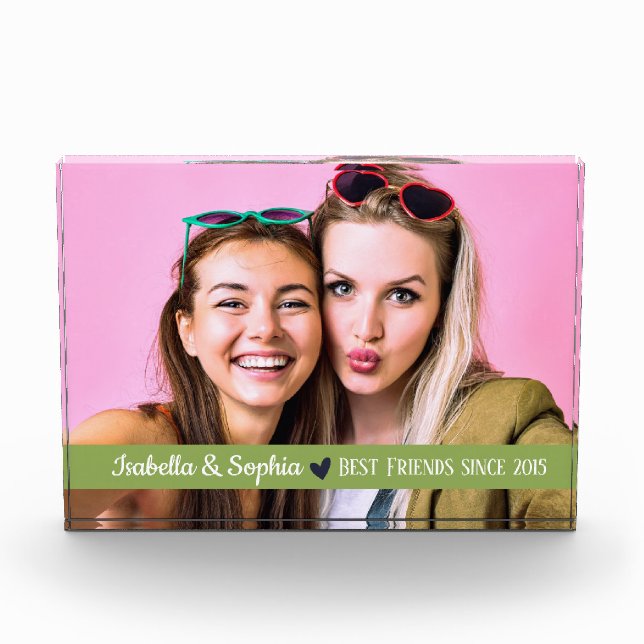 Best Friend Since modern custom photo template BFF Block (Front)