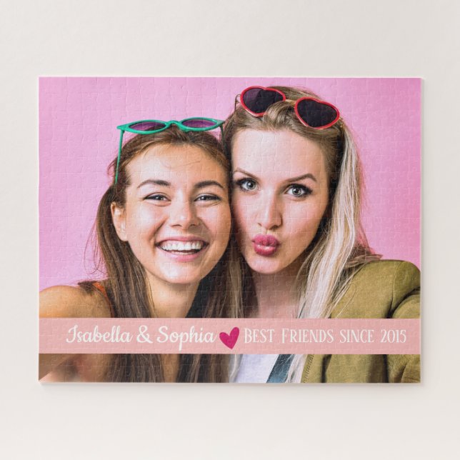 Best Friend Since modern custom photo template BFF Jigsaw Puzzle (Horizontal)