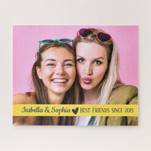 Best Friend Since modern custom photo template BFF Jigsaw Puzzle