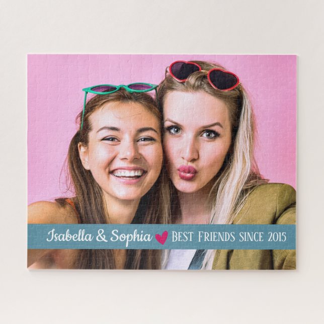 Best Friend Since modern custom photo template BFF Jigsaw Puzzle (Horizontal)