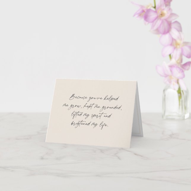 Best friend sister bridesmaid proposal, script car card (Orchid)