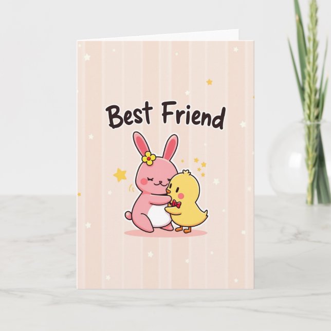 Best Friend Striped Scene Card (Front)
