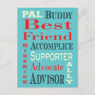 Best Friend Subway Art Invitation Postcard