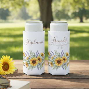 Best Friend Sunflower Border Seltzer Can Cooler